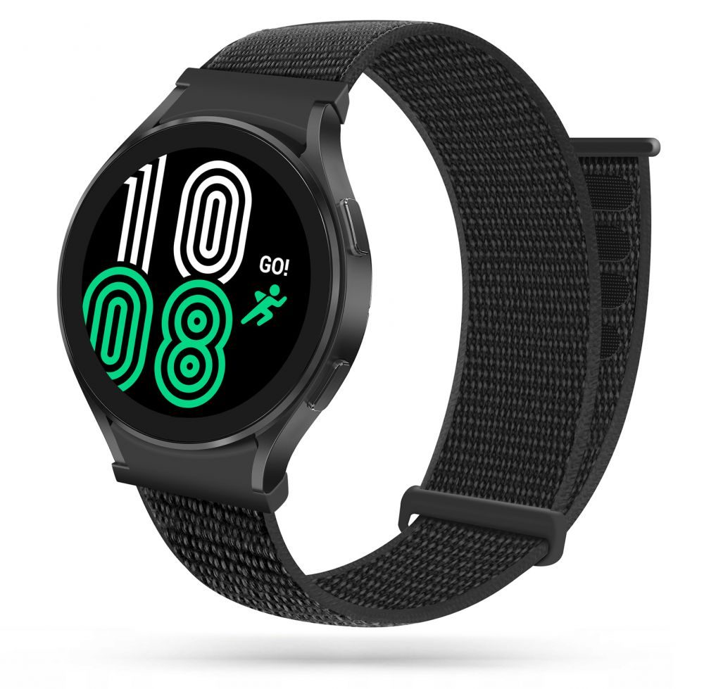 Tech-Protect Najlonski Pas Za Samsung Galaxy Watch 4 / 5 / 5 Pro / 6 (40 / 42 / 44 / 46 Mm), črn