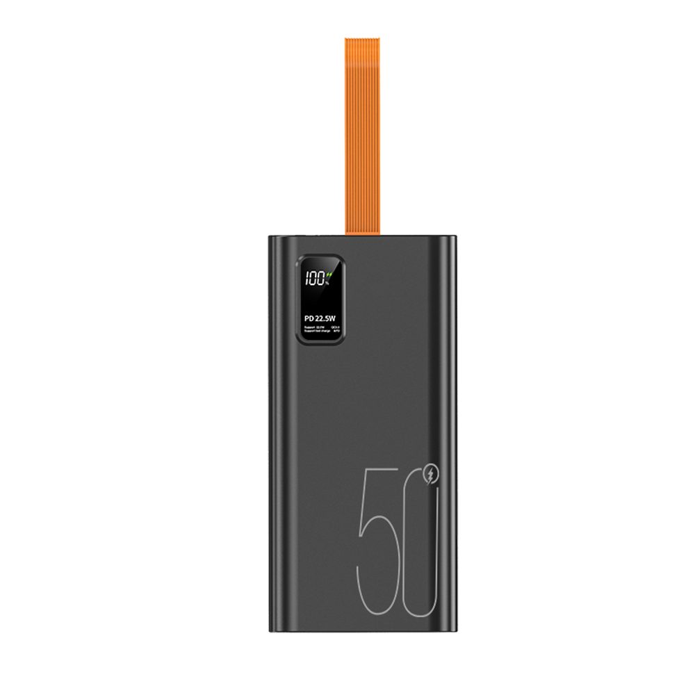 Powerbanka 50000mAh, PD 22,5W, QC3.0, černá