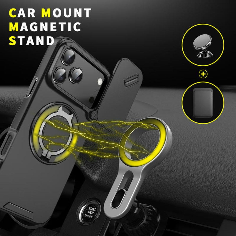 Camslide Stand obal, iPhone 17 Pro Max, čierny