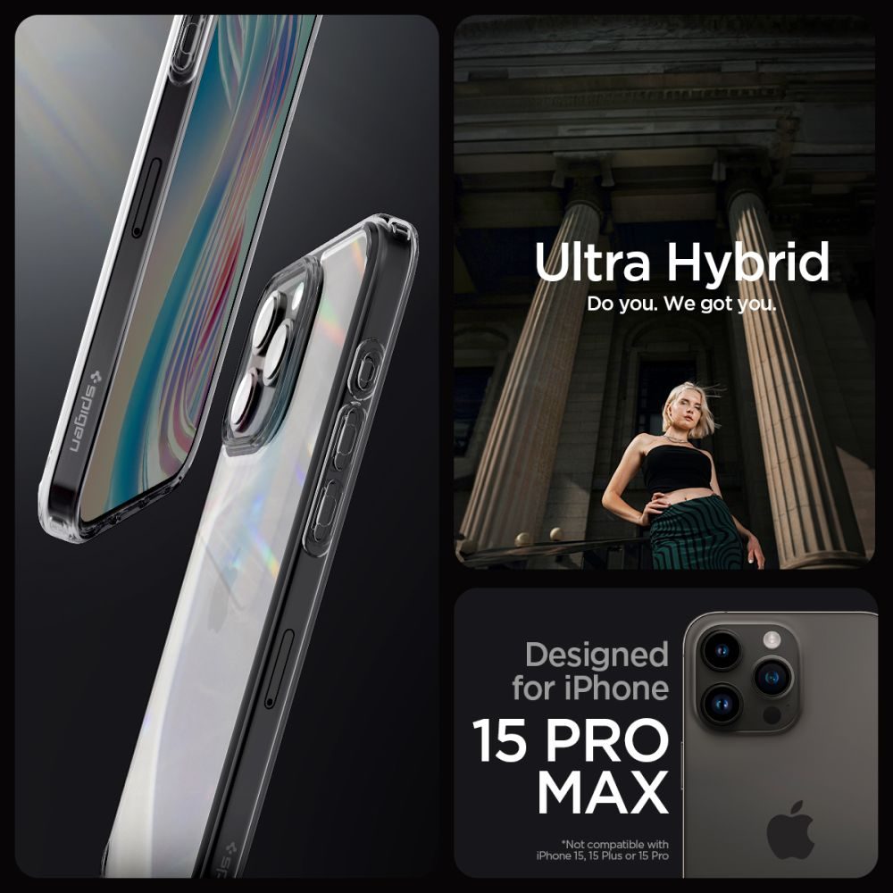 Spigen Ultra Hybrid Mobil Tok, IPhone 15 Pro Max, Space Crystal