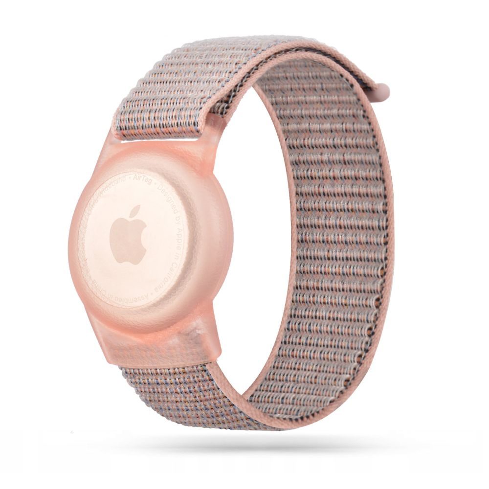 Tech-Protect Curea din Nylon pentru copii, Apple AirTag 1 / 2, roz