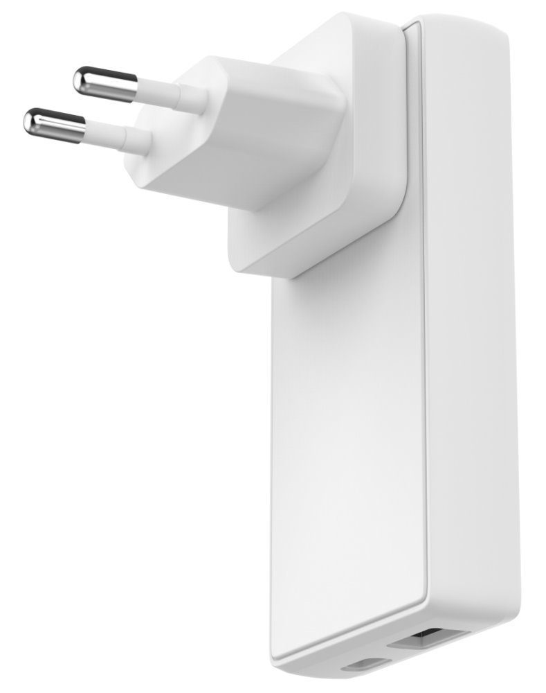 Levně Swissten cestovní adaptér GaN USB-C + USB, 65W, bílý