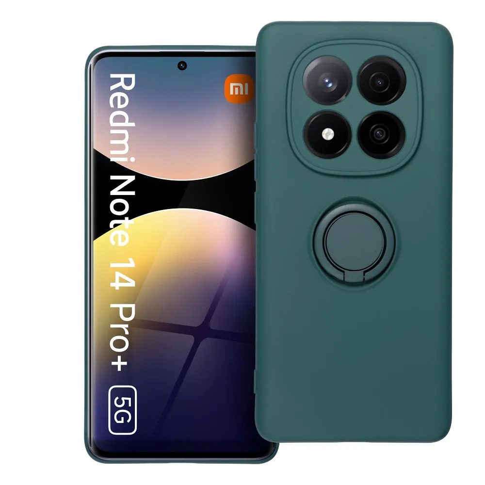 Levně Silicone Ring obal, Xiaomi Redmi Note 14 Pro Plus 5G, zelený