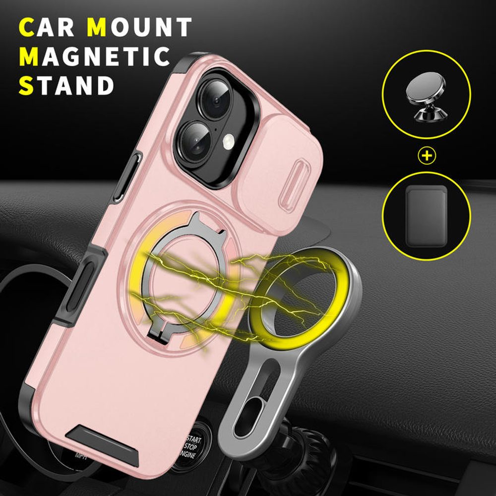 Camslide Stand obal, iPhone 17, ružový