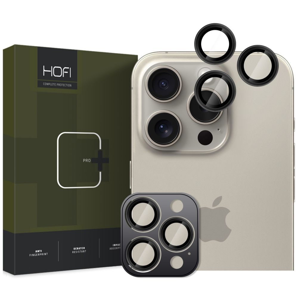 Hofi Camring Pro+, lencse üveg kamerához, iPhone 16 Pro / 16 Pro Max, fekete