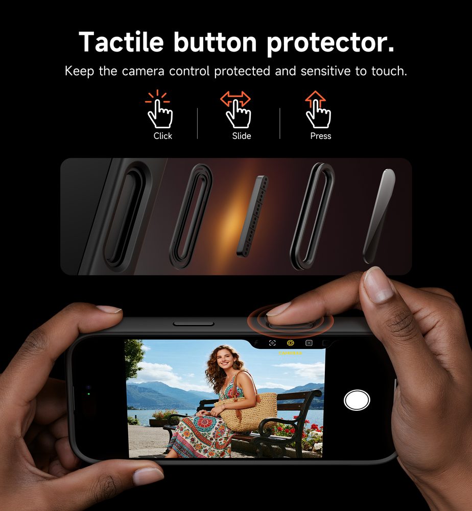 Suritch MagSafe Kickstand Camprotector obal iPhone 17 Pro, čierny