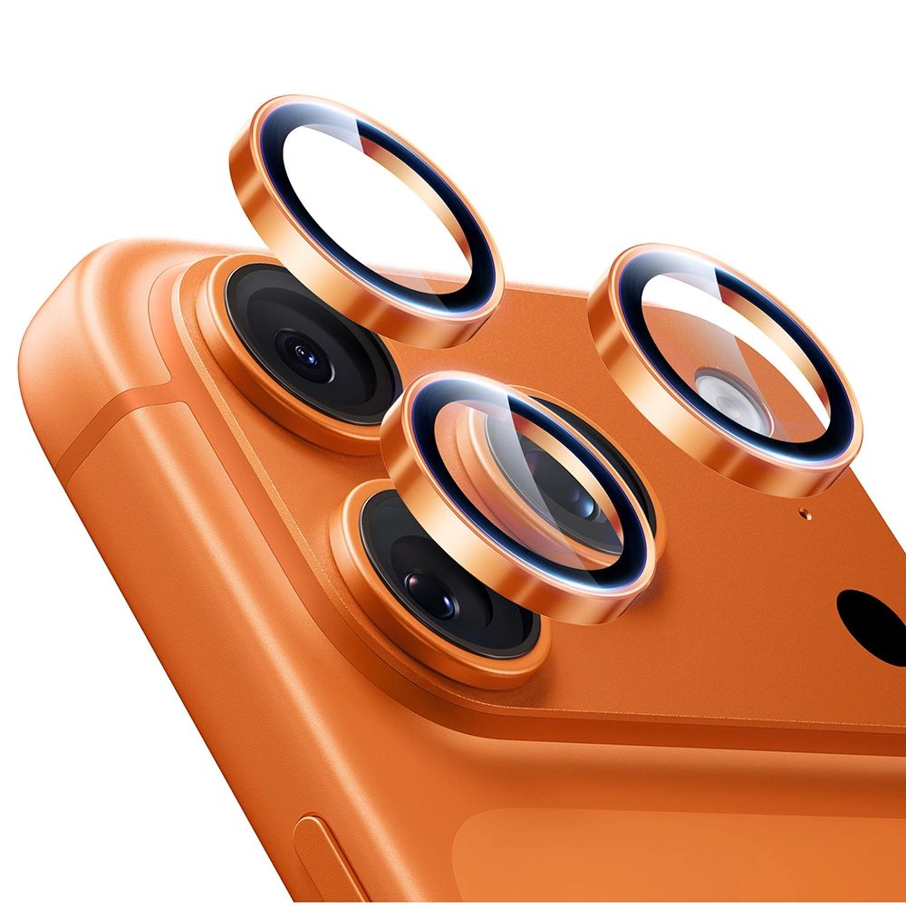 Levně ESR Armorite Tvrzené sklo na čočku fotoaparátu, iPhone 14 Pro / Max / 15 Pro / Max / 16 Pro / Max / 17 Pro / Max, oranžové