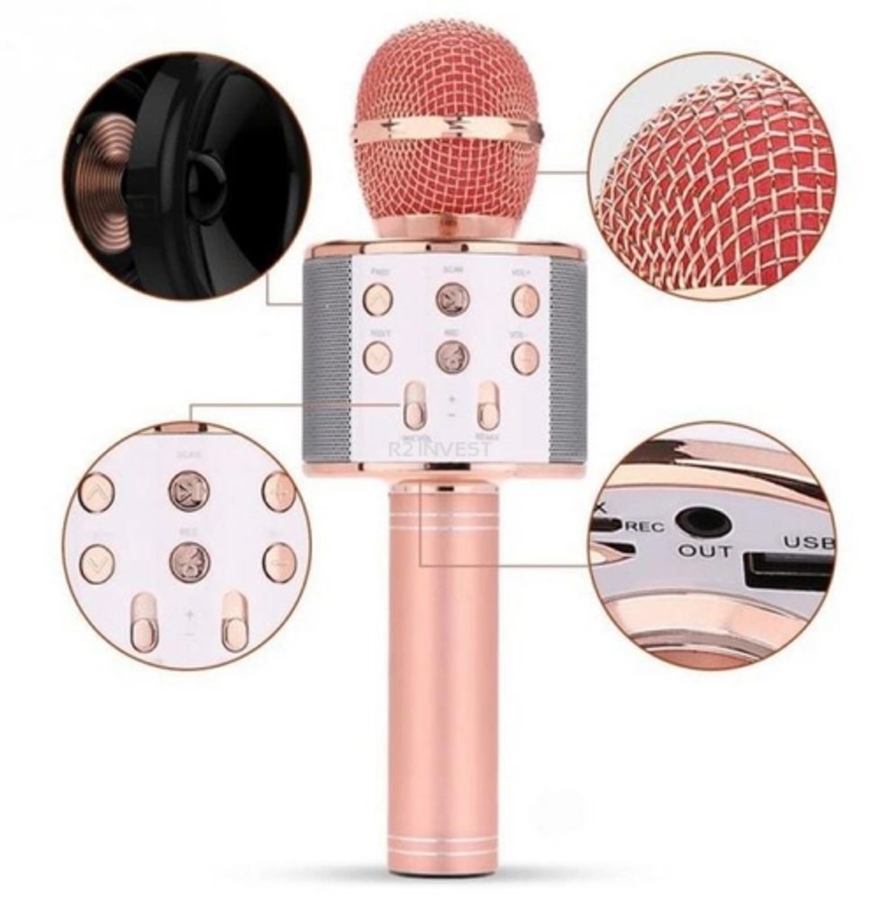 Karaoke Mikrofon WS858, Ružičasti
