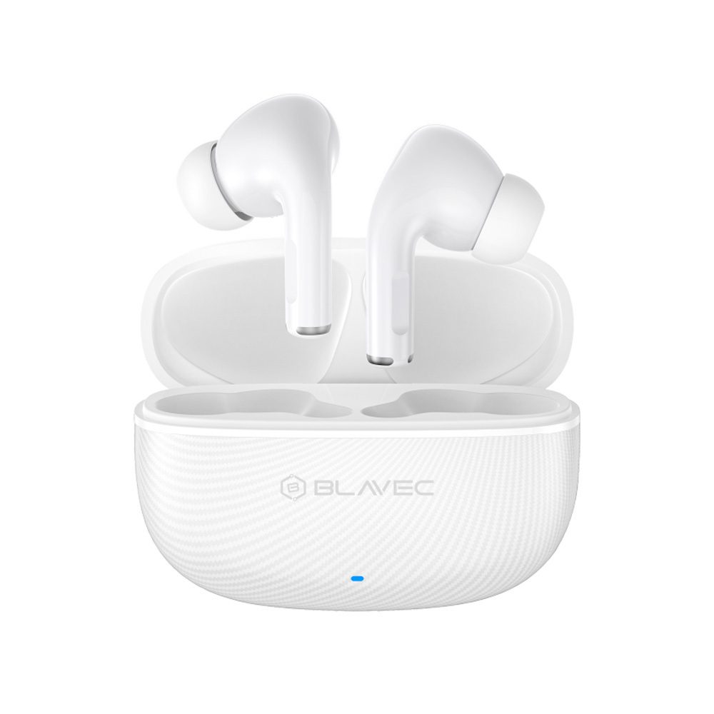 Căști Bluetooth TWS Blavec BW-02 Carbon, Bluetooth 6.0, alb