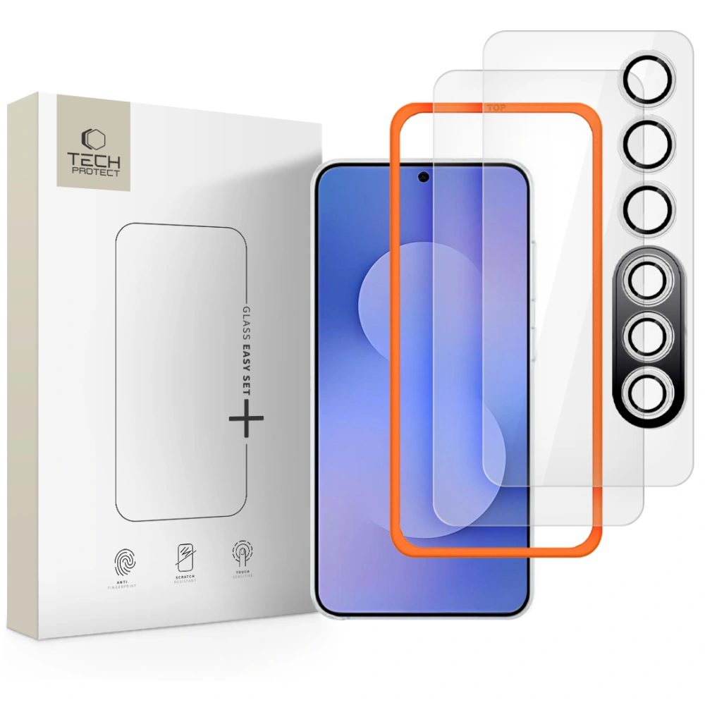 Levně Tech-Protect Easy Set+, 2 tvrzené skla + sklo na čočku, Samsung Galaxy S25 FE