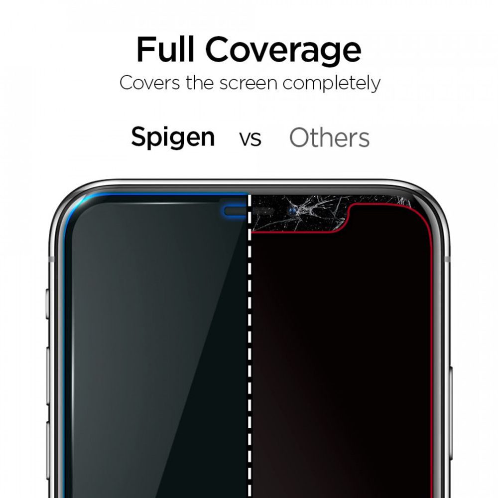 Spigen Full Cover Glass ALM FC Edzett üveg, IPhone 11 Pro Max, Fekete