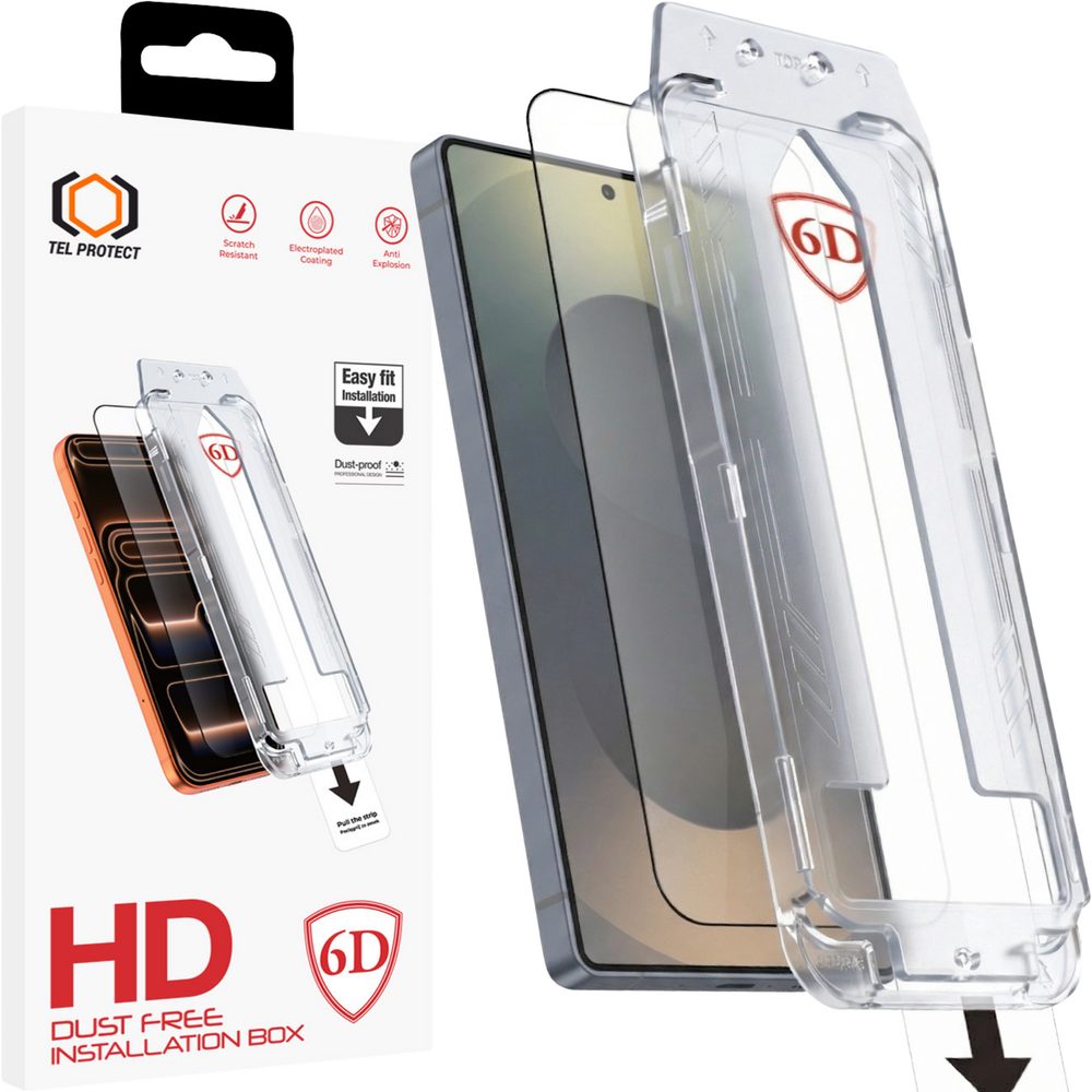 Tel Protect Dust-Free Easy Fit 6D zaštitno kaljeno staklo, Samsung Galaxy S25 Ultra, crno