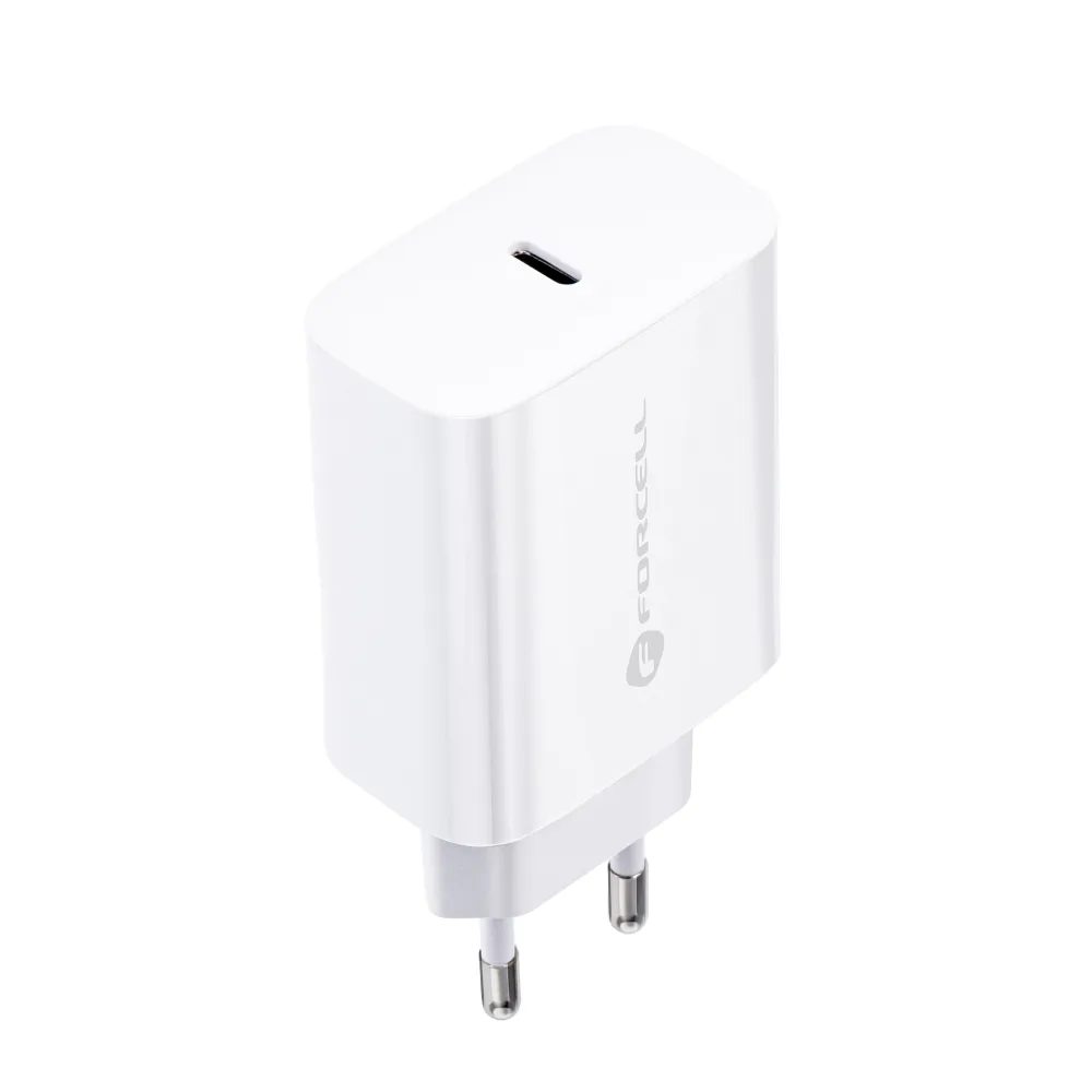 Forcell napájacia nabíjačka s konektorom USB-C a káblom USB-C, 3A, 25W s funkciou nabíjania PD a QC 4.0, 1 m