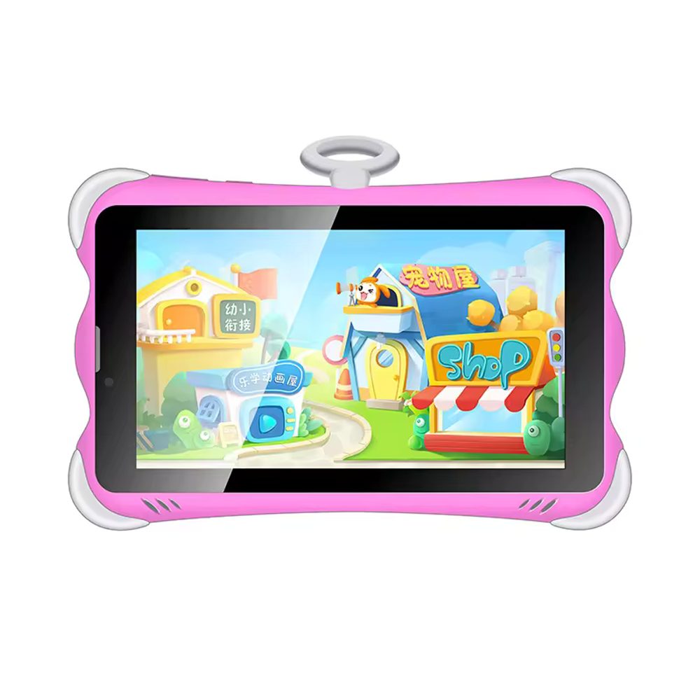 Wintouch K712 tablet pro děti s hrami, Android, duální fotoaparát, růžový