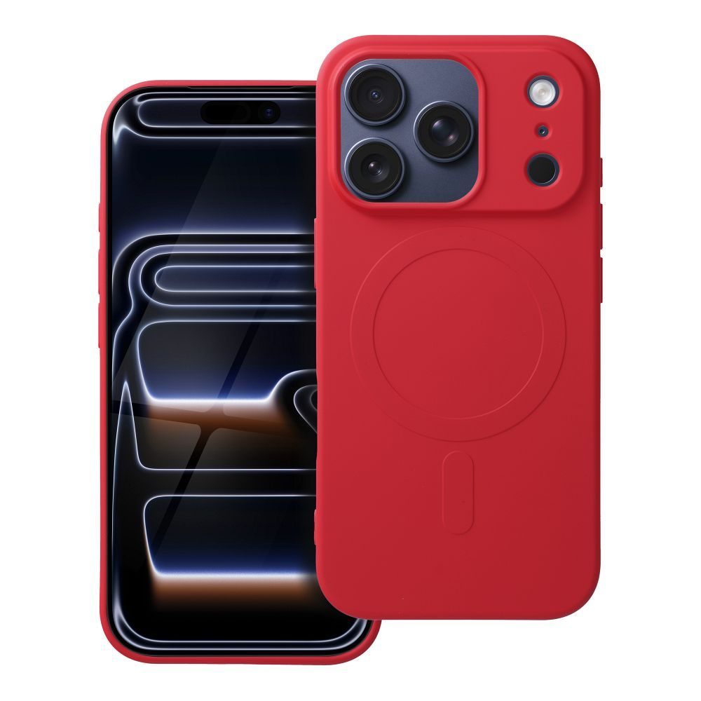 Levně Obal Silicone Mag Cover, iPhone 17 Pro, červený