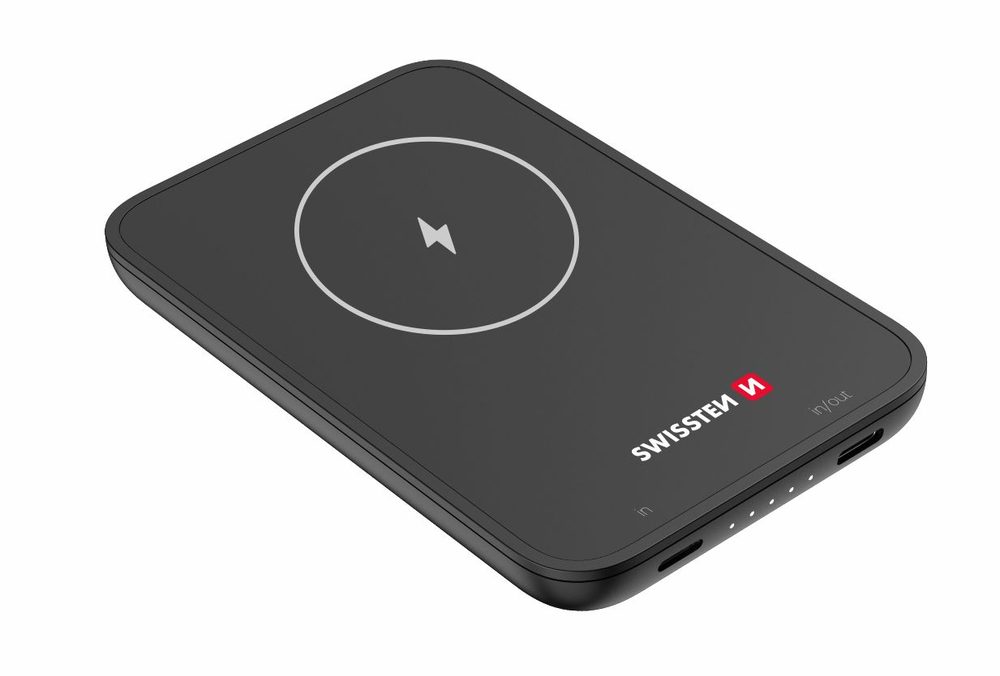 Swissten PowerBanka Pre IPhone 12, 12 Pro, 12 Pro MAX, 13, 13 Pro MAX (kompatibilný S MagSafe) 5000 MAh