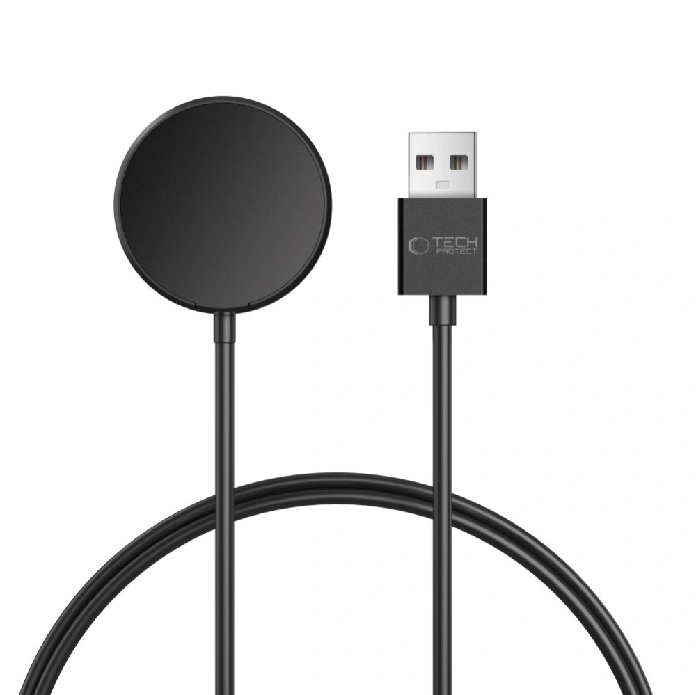 Tech-Protect MC03 Ultraboost Magnetický nabíjací kábel USB pre Samsung Galaxy Watch, 1 m, čierny