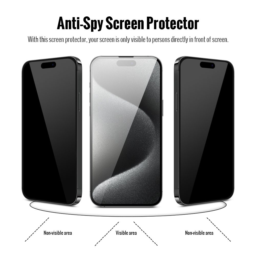 Privacy 5D Edzett üveg, IPhone 15 Pro