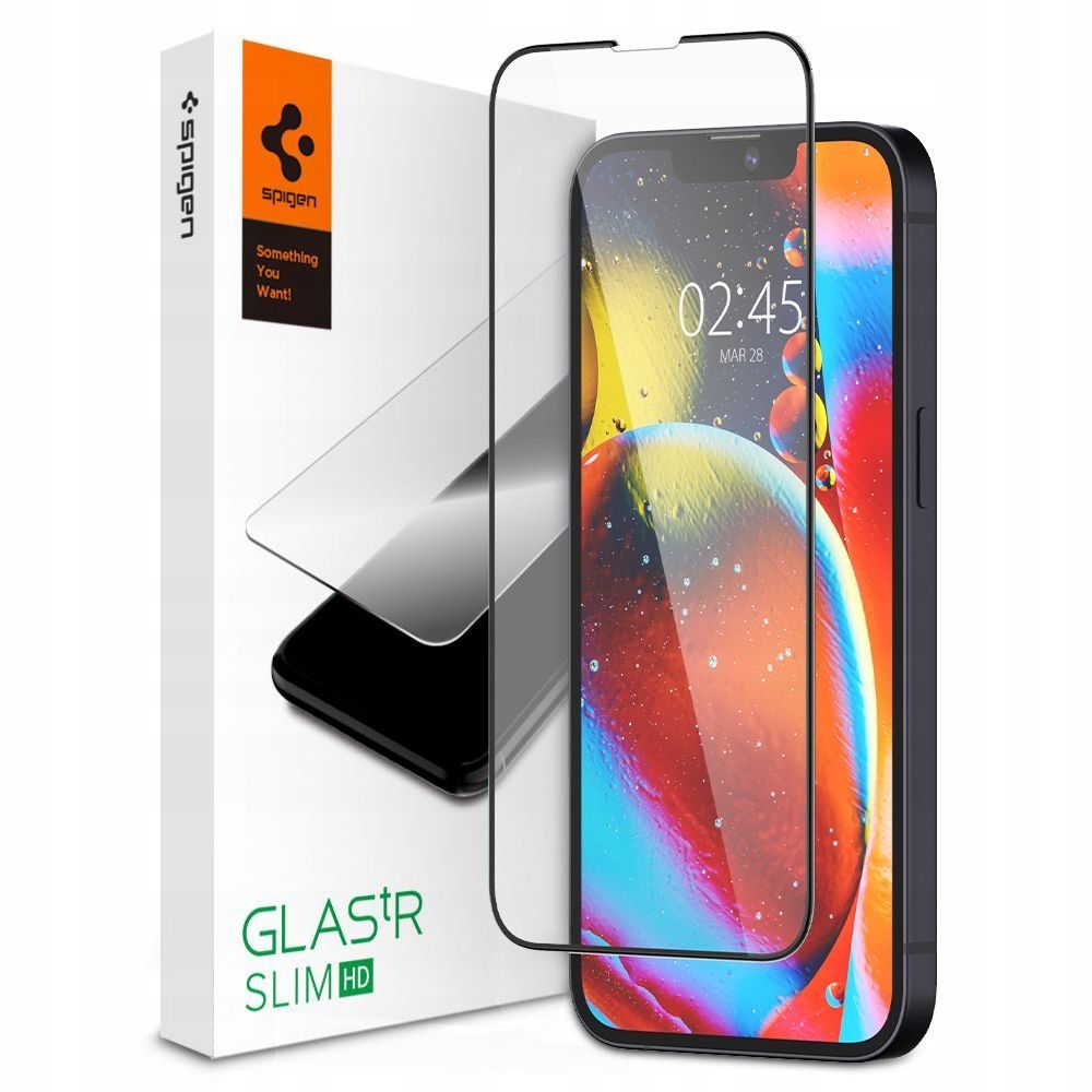 Spigen Glass FC Tvrzené sklo, iPhone 13 / 13 Pro / 14, černé