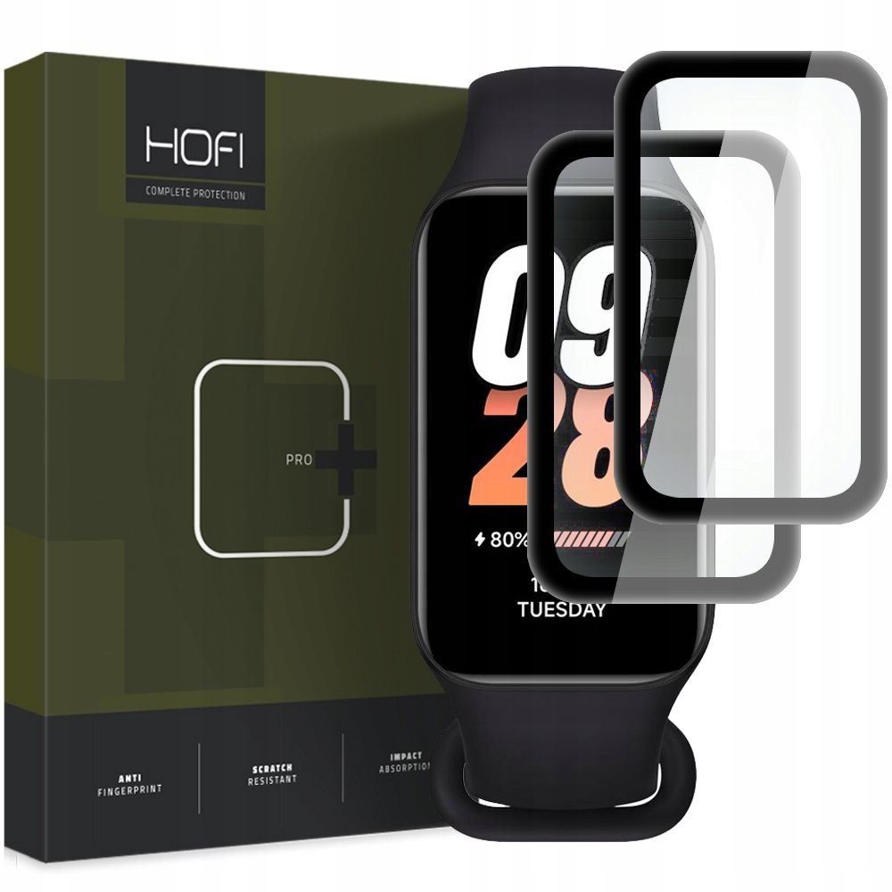 Hofi Hybrid Pro+ Zaštitno Kaljeno Staklo, Xiaomi Smart Band 8 Active, Crna