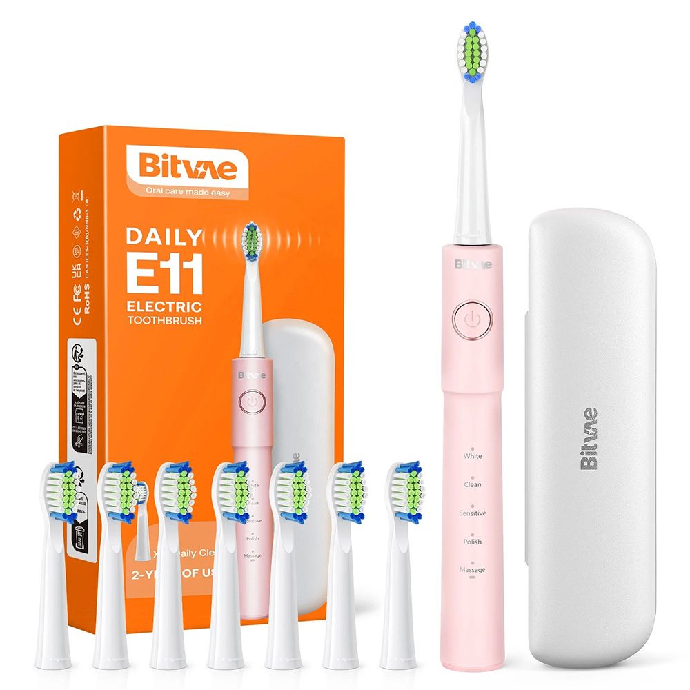 Bitvae Elektrický zubní kartáček (E11), růžový
