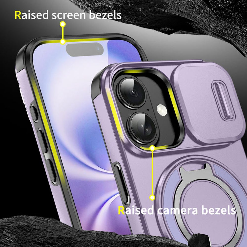 Camslide Stand obal, iPhone 17, fialový