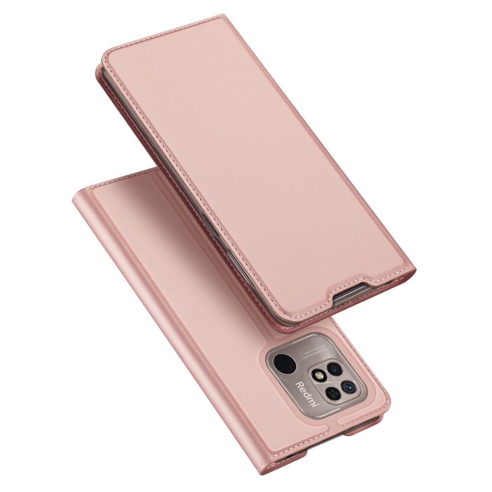 Dux Ducis Skin Bőr Case, Könyves Tok, Xiaomi Redmi 10C, Rózsaszínű