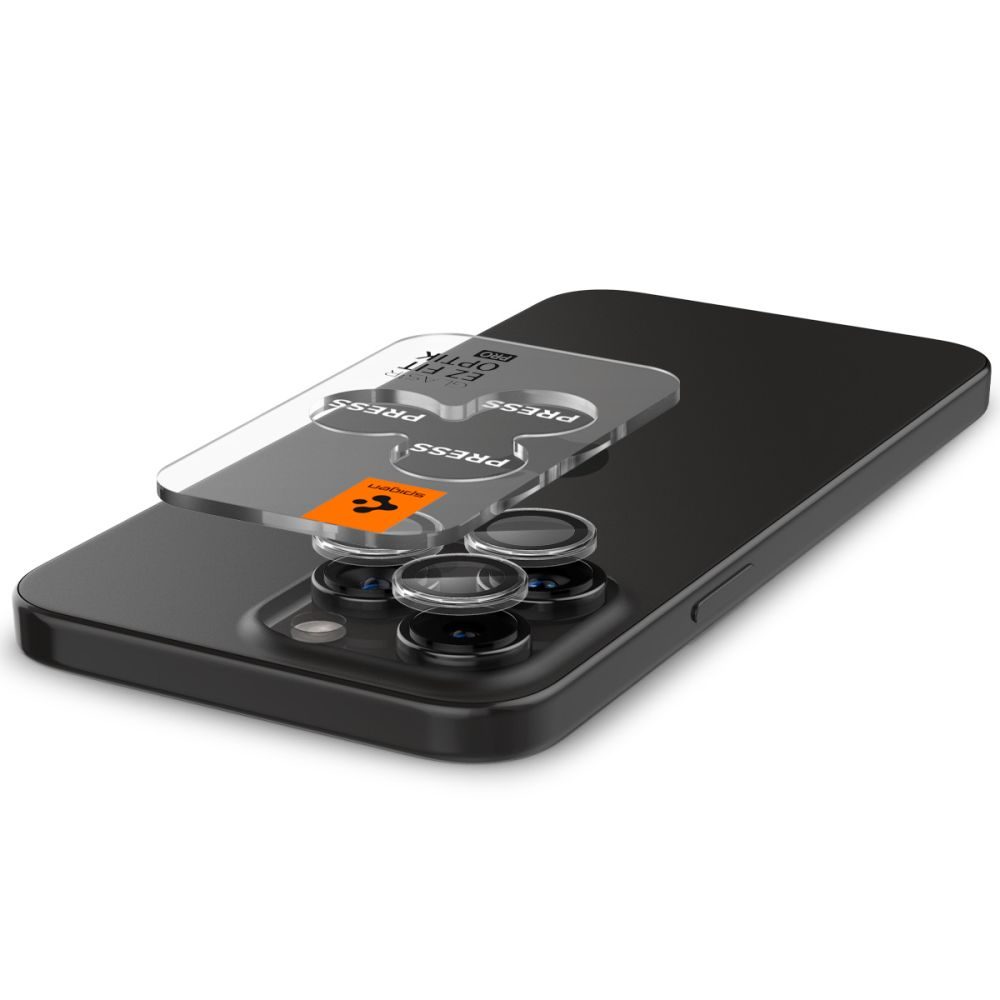 Spigen Optik.TR Ez Fit ochrana fotoaparátu, 2 kusy, iPhone 14 Pro / Max / 15 Pro / Max / 16 Pro / Max / 17 Pro / Max, crystal clear
