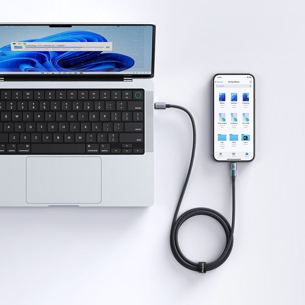 Mcdodo kábel USB-C - Lightning (CA-8190), 36 W, 3 A, 1,2 m, čierny