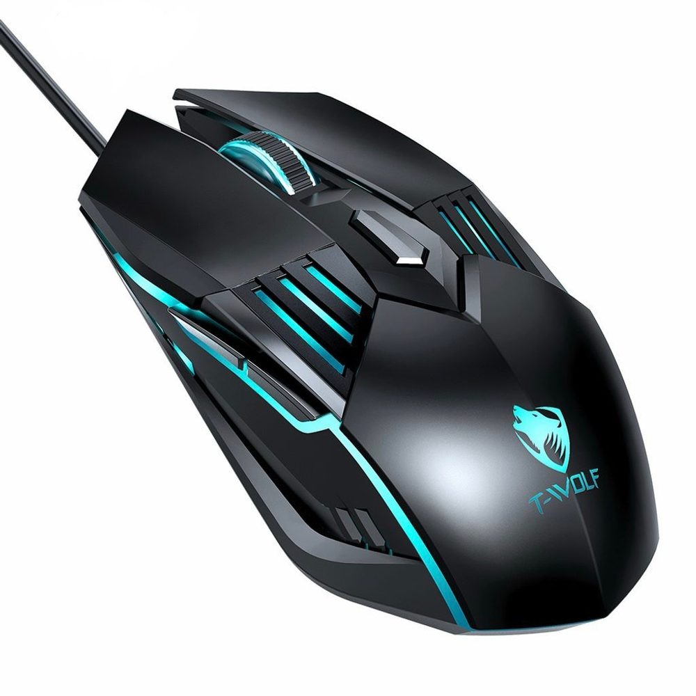 Levně Herní RGB myš T-WOLF G560, 6 tlačítek, nastavitelné DPI až 3600, podsvícení, opletený kabel