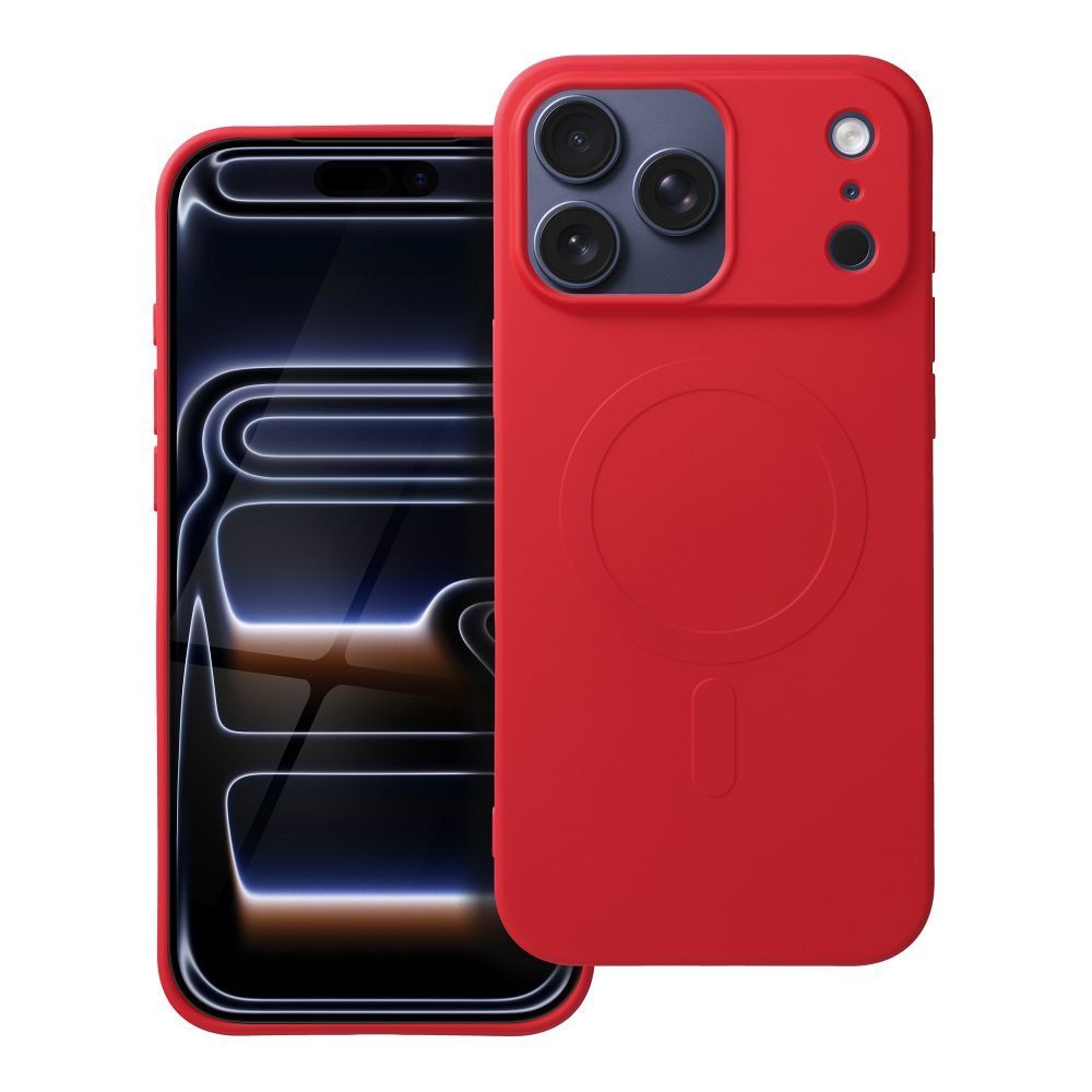 Levně Obal Silicone Mag Cover, iPhone 17 Pro Max, červený