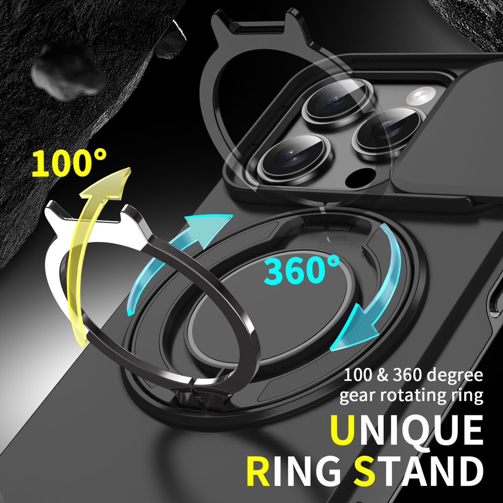 Camslide Stand obal, iPhone 16 Pro, modrý