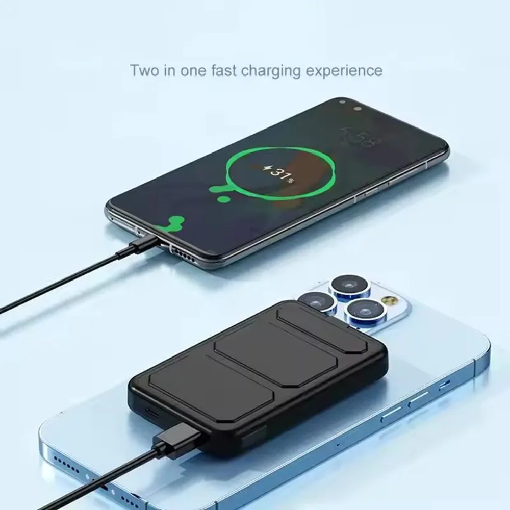UltraThin Magsafe bezdrôtová powerbanka so stojanom a digitálnym displejom, 10000mAh, 22,5 W, Quick Charge 3.0, PD20W, modrá