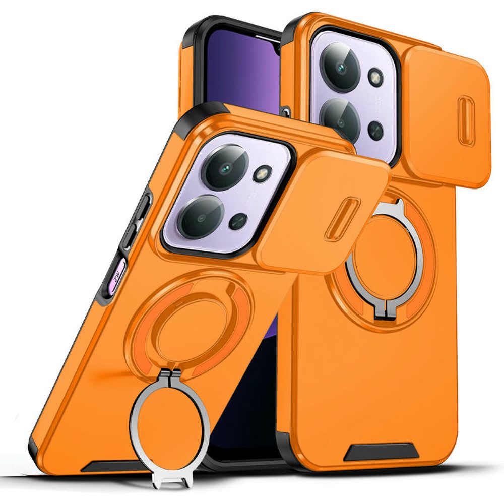 Levně Camslide Stand obal, Xiaomi Redmi 15C, oranžový