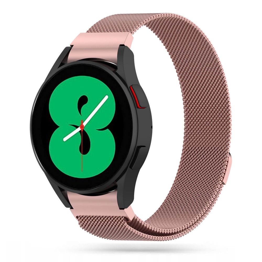 Tech-Protect Milanski Pas 2 Verižica Za Samsung Galaxy Watch 4 40 / 42 / 44 / 46 Mm, Rožnata