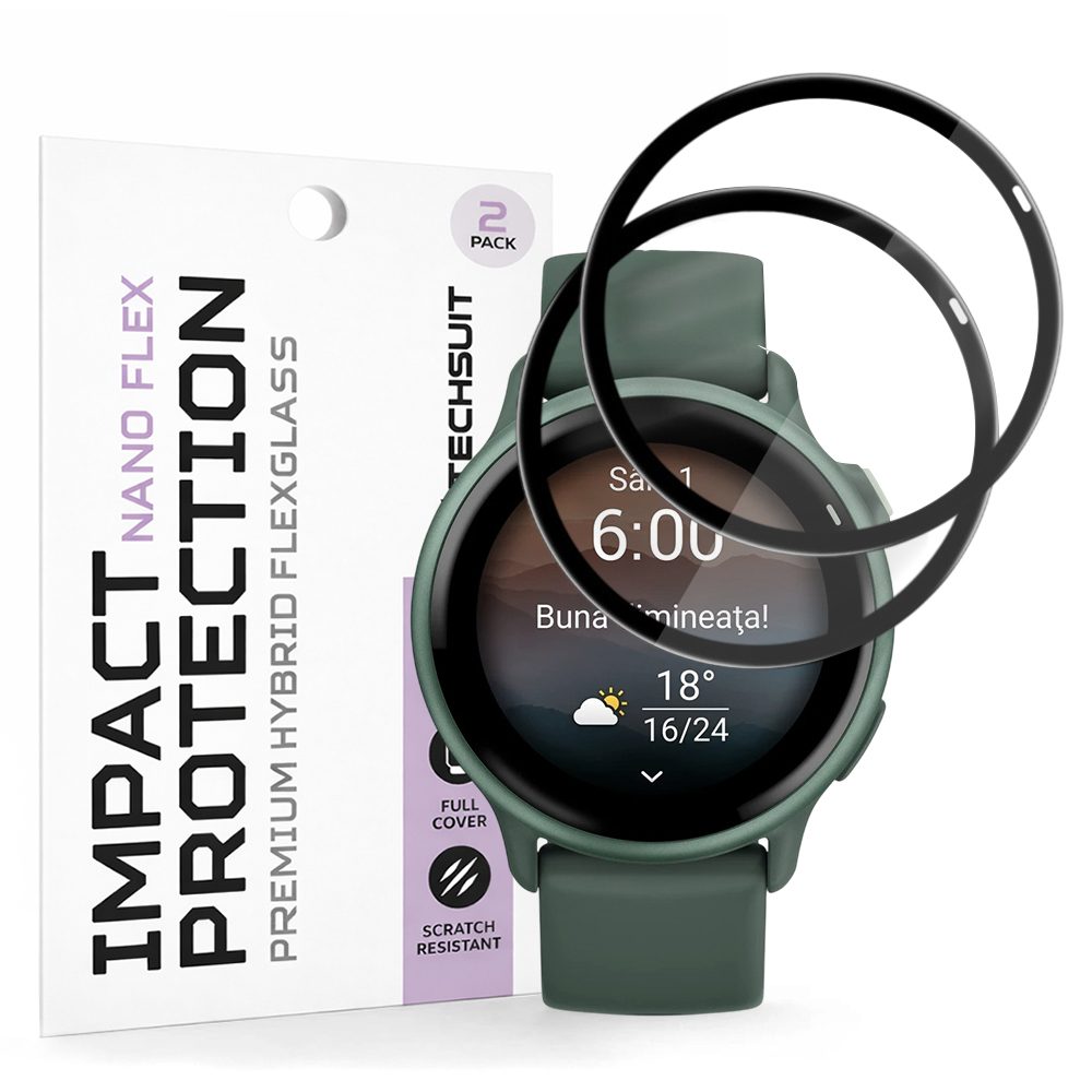 Techsuit Nano Flex, Garmin vivoactive 6, 2 bucăți, negru