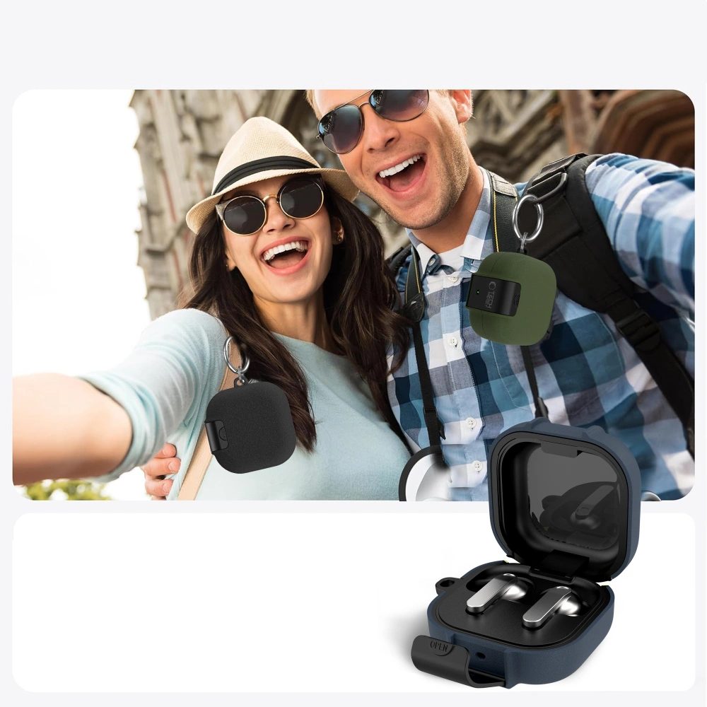 Tech-Protect Slim Hook puzdro, Samsung Galaxy Buds 4 / 4 Pro, čierne
