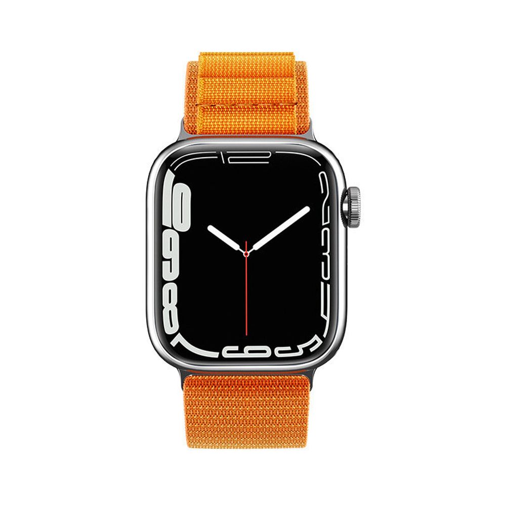Řemínek Alpine S Ocelovou Přezkou, Apple Watch 42 / 44 / 45 / 49 Mm, Oranžový