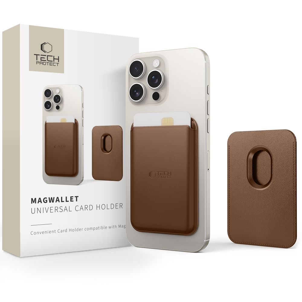 Tech-Protect MagWallet MagSafe univerzális mágneses kártyatartó, barna színű