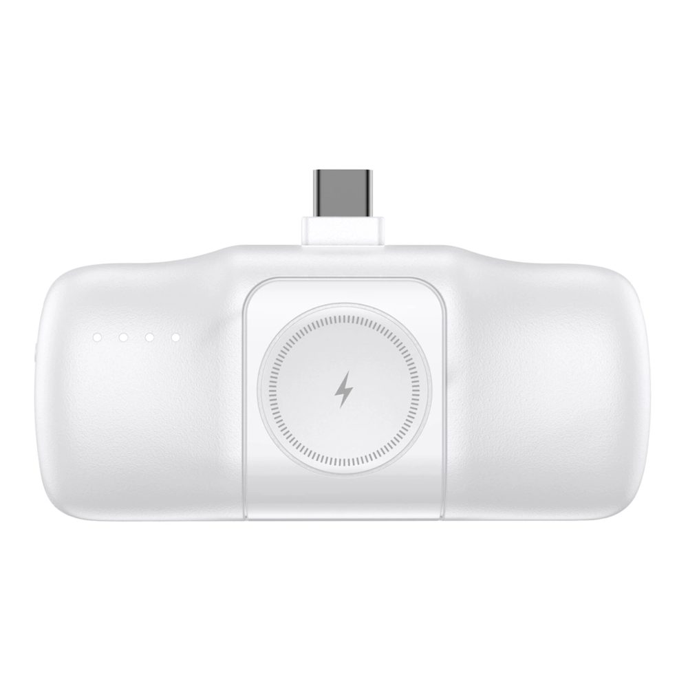 Wozinsky WF16-YCS 15W Mini powerbank 5000mAh USB-C + töltő Apple Watch-hoz, fehér