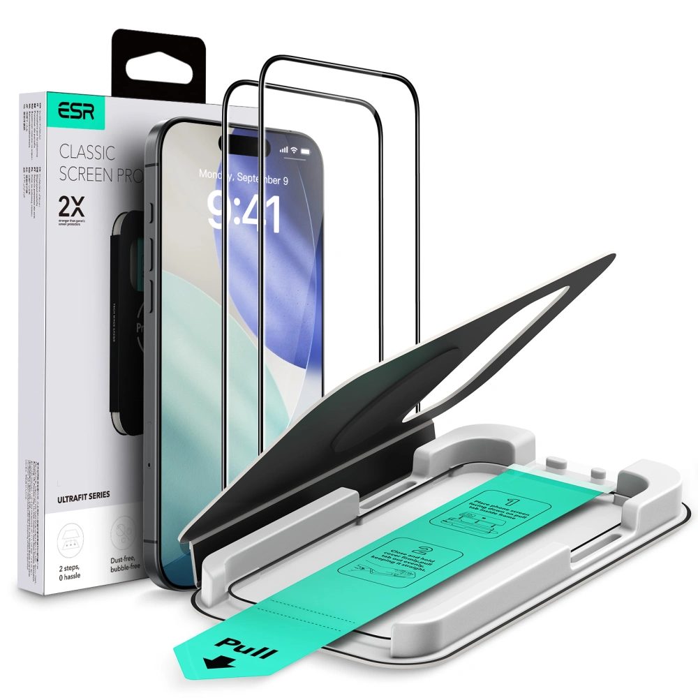 Levně ESR Tvrzené sklo UltraFit, iPhone 17 Pro, 2 kusy