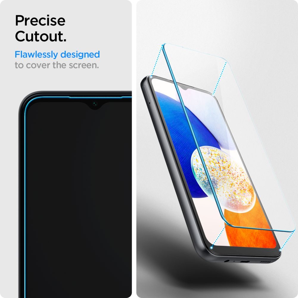 Spigen Glass ALM Glas.TR, 2 Bucăți Cu Aplicator, Folie De Sticlă Securizată, Samsung Galaxy A14 4G / 5G