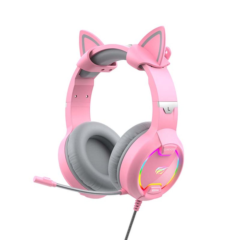 Havit GAMENOTE H2233d RGB Játék Headset, Rózsaszín