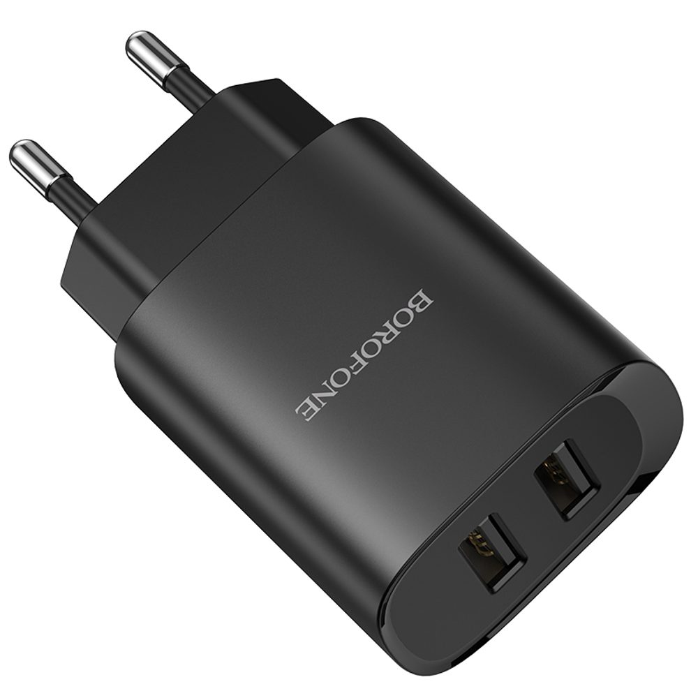 Borofone Töltő BN2 Super - 2x USB - Lightning, 2,1A, Fekete