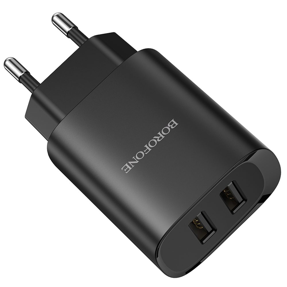 Borofone Punjač BN2 Super - 2x USB - Lightning, 2,1A, Crna