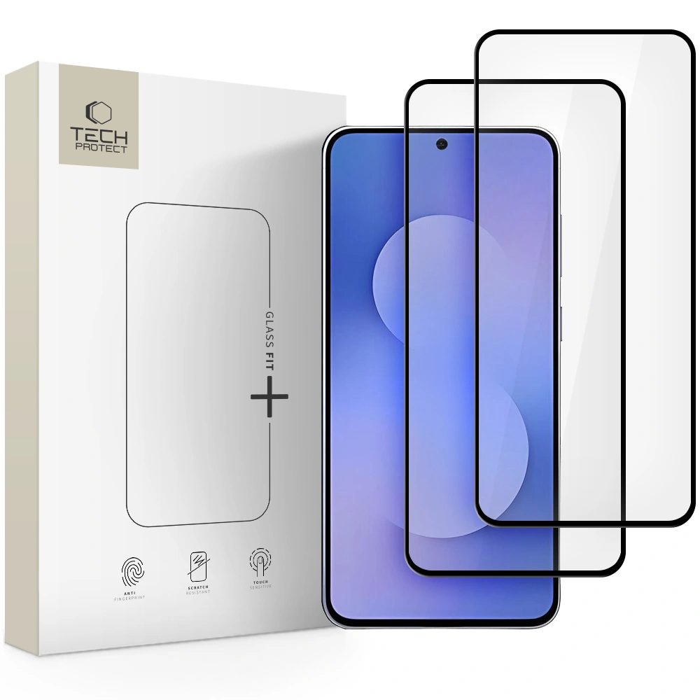 Levně Tech-Protect Tvrzené sklo Fit+ Samsung Galaxy S25 FE, černé, 2 kusy