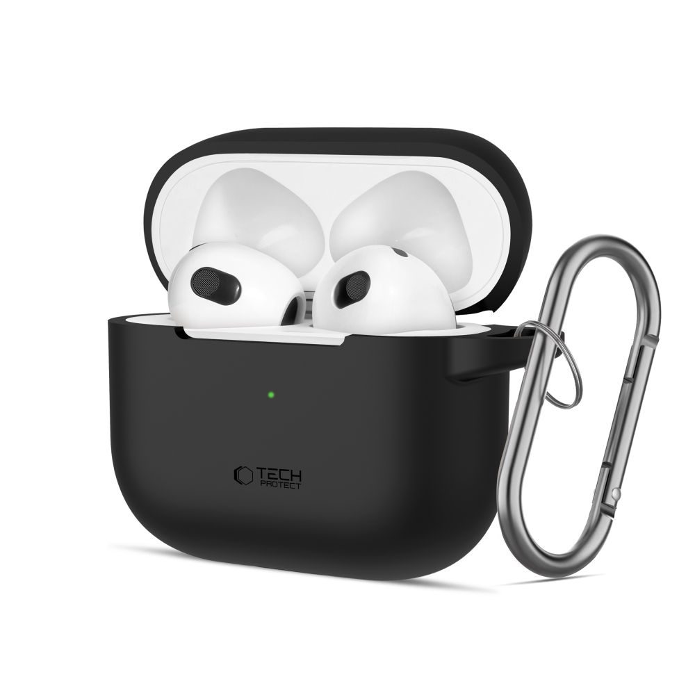 Levně Tech-Protect Silikonové pouzdro, Apple AirPods 3, černé