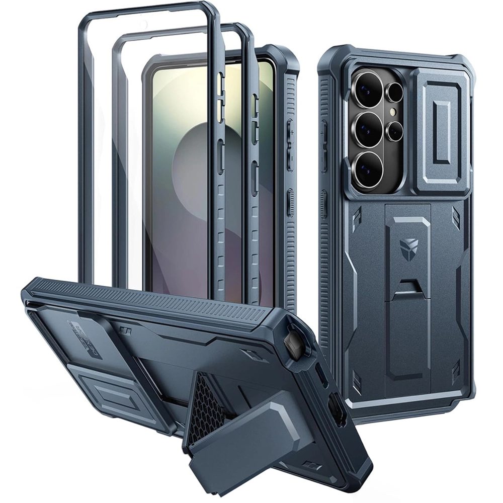 Husă Dexnor 360 Kickstand Camprotector Samsung Galaxy S26 Ultra, albastră