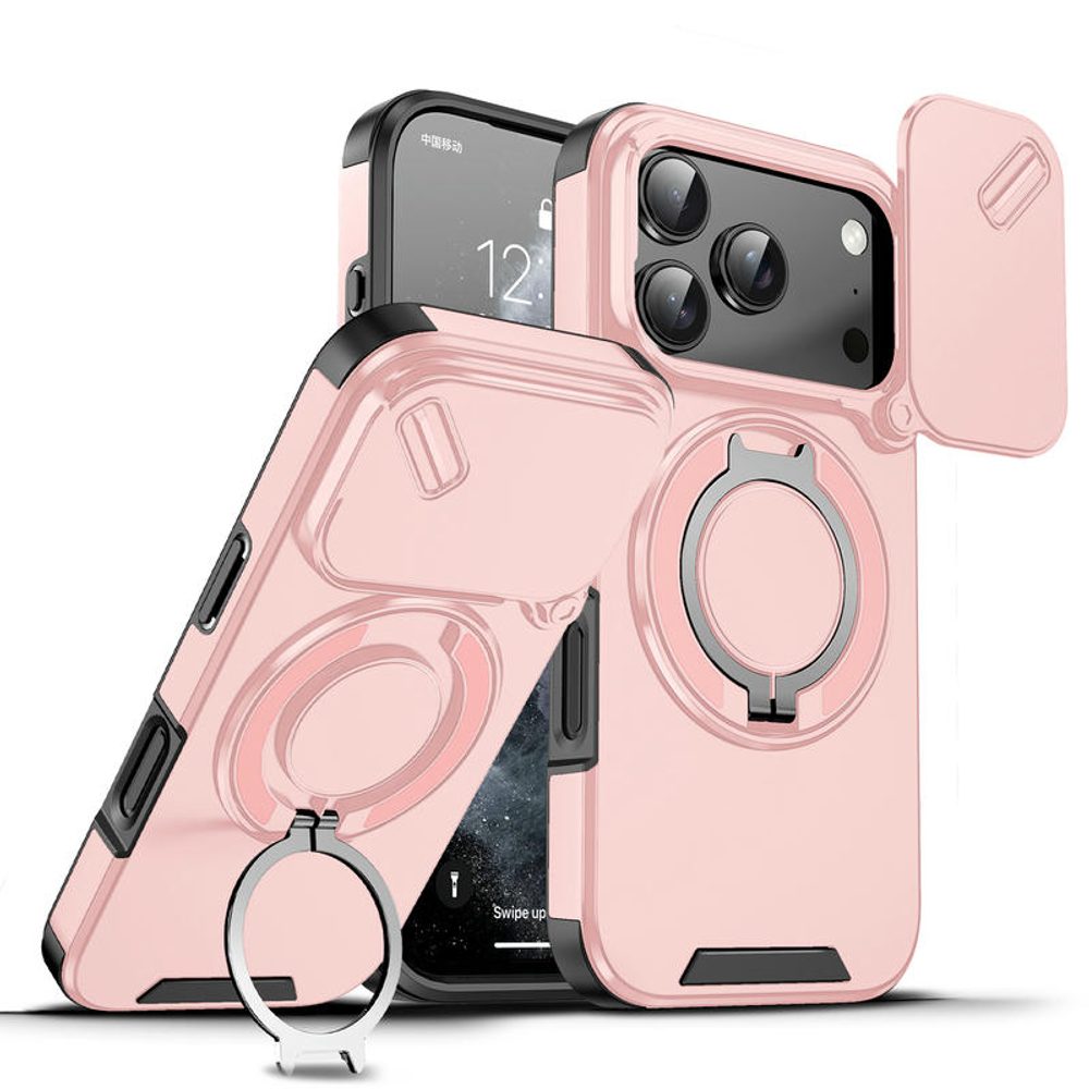 Camslide Stand obal, iPhone 17 Pro, ružový