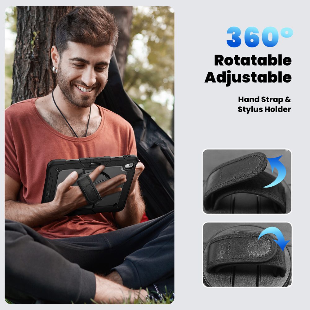 JP Solid360 obal na tablet, iPad Air 13 2024 / 2025 / 2026, čierny